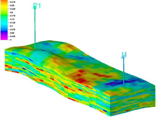 Graphic for the simulation of the oil concentration.