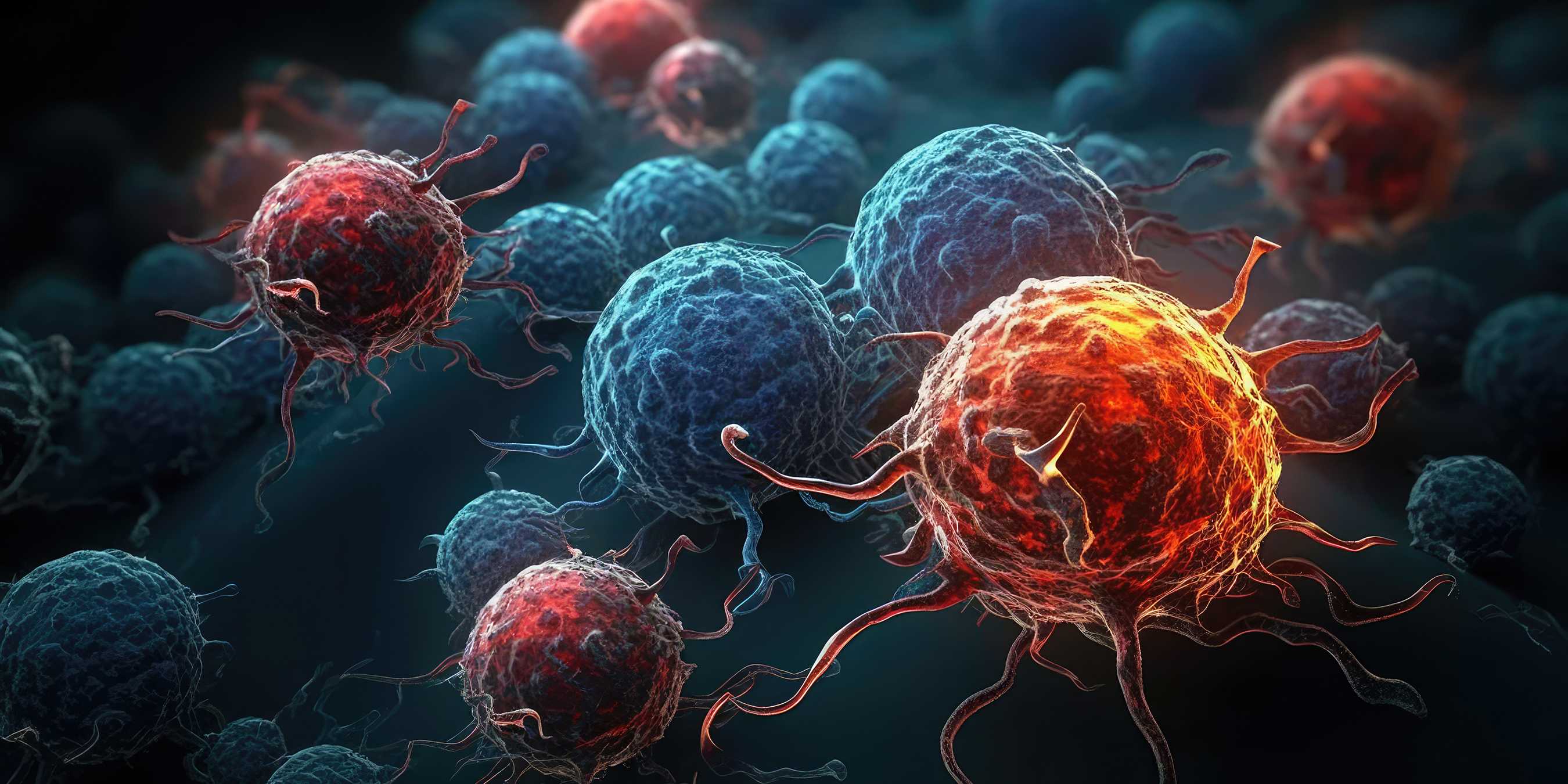 AI-generated visualisation of different cancer cells