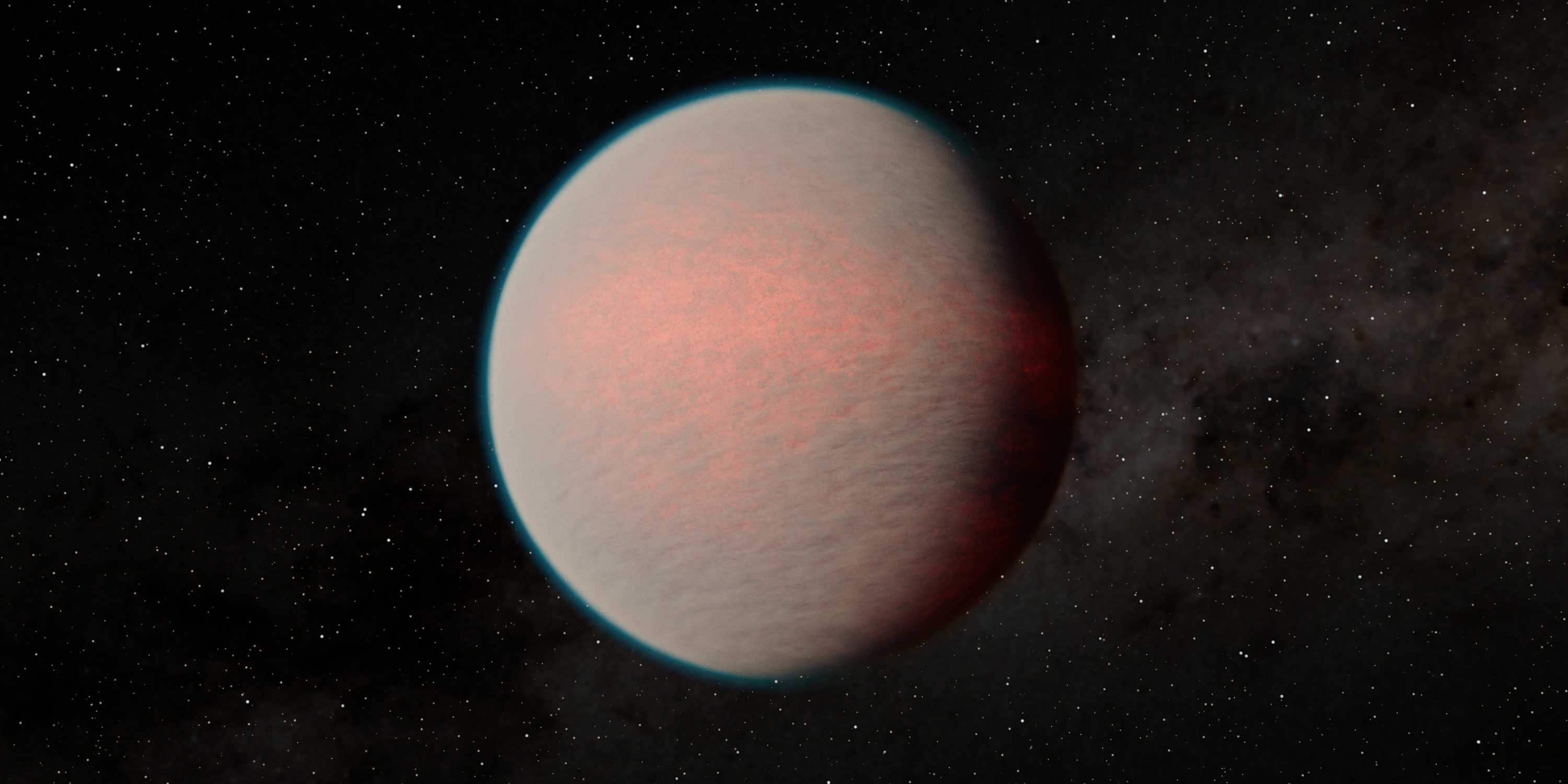 Magma ocean planet in dark space.