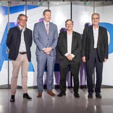 Guy Parmelin, Michael Hengartner, Christian Wolfrum and Thomas Schulthess inaugurate Alps.