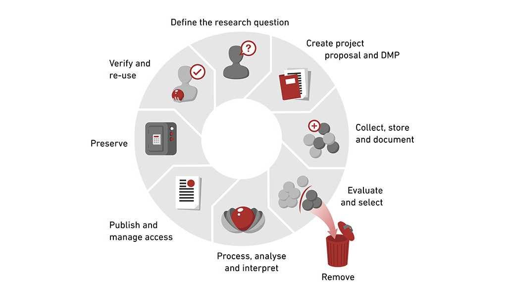Enlarged view: The life cycle of research data