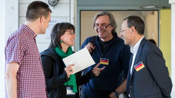 Enlarged view: Visit of professors and ETH President during ETH Week 2015 (Photo: Alessandro Della Bella)