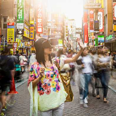 Japanese Lady with 3D Glasses