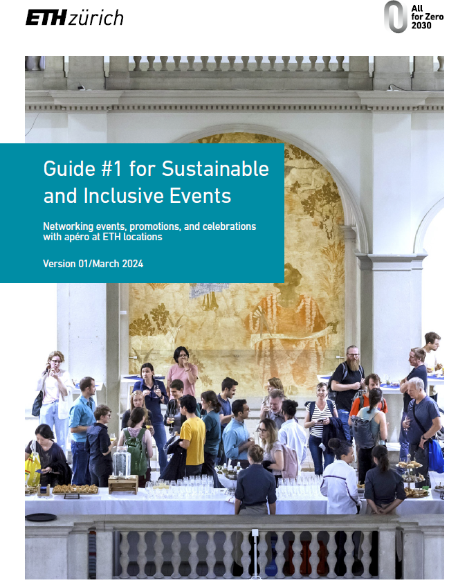 Cover picture of the guide for sustainable events with a picture of an apéro at ETH