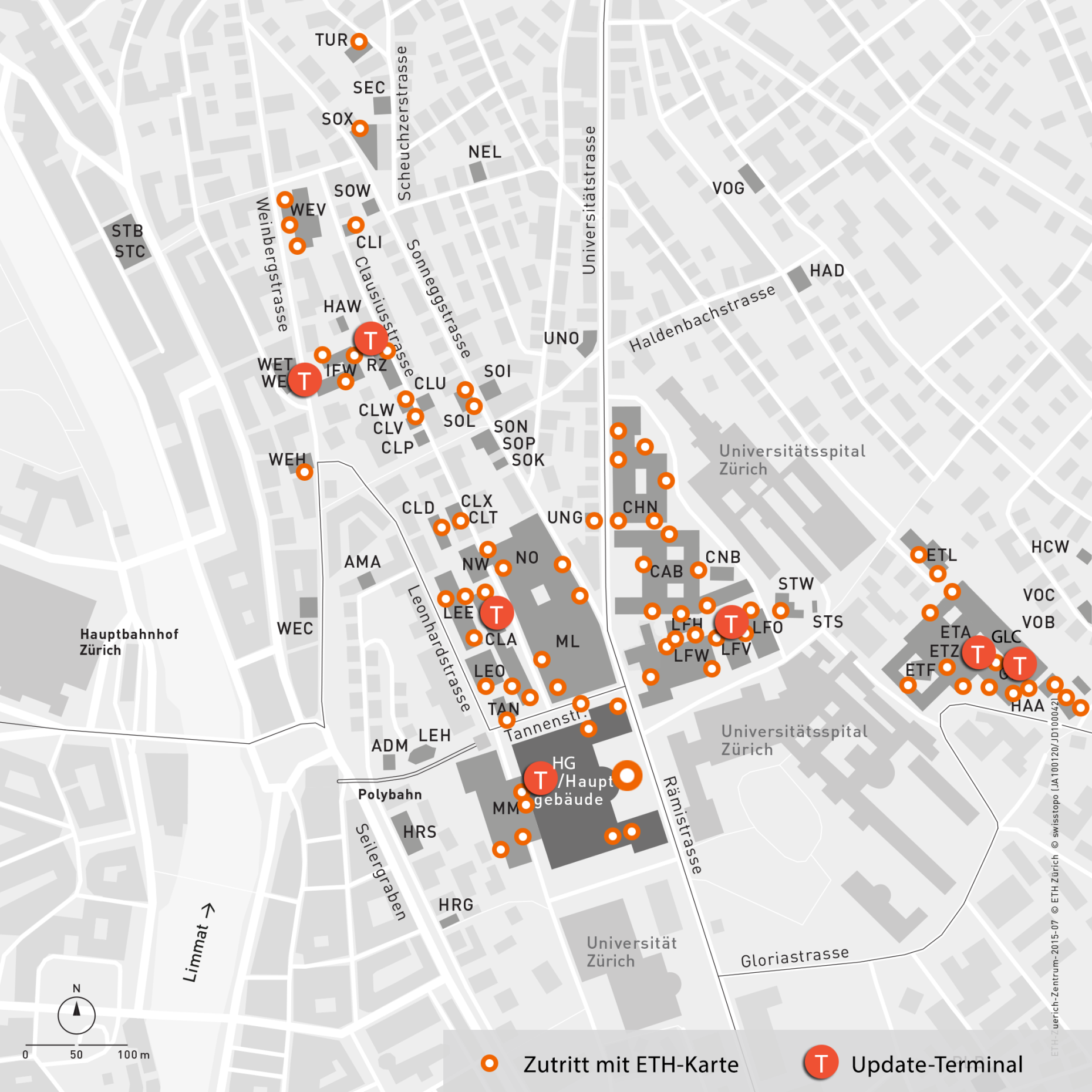 eth zrich zentrum map