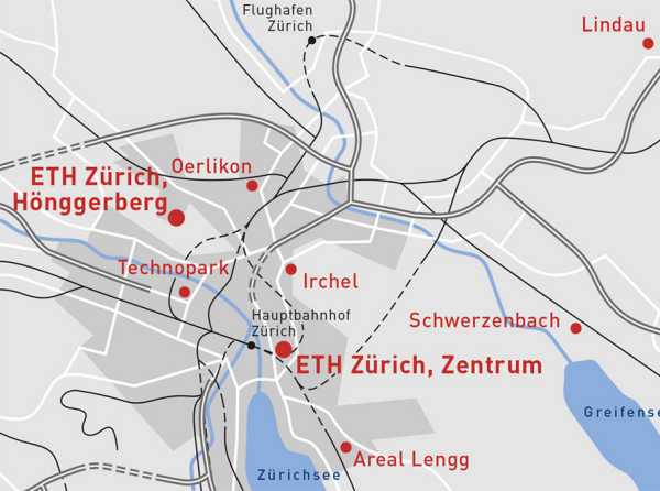 Den Hauptteil ihrer baulichen Entwicklung im Raum Zürich plant die ETH Zürich auf den beiden Standorten Zentrum und Hönggerberg. (Bild: ETH Zürich)