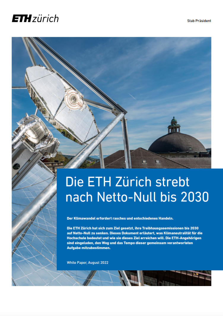 Cover des ETH White Papers zu Netto-Null
