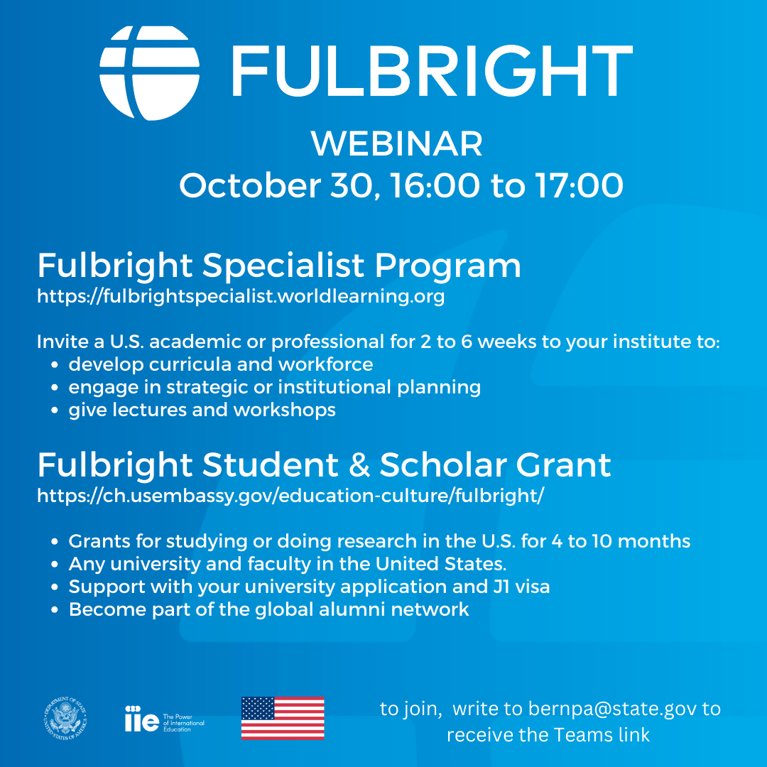 Registration Link or Fulbright Grants Webinar