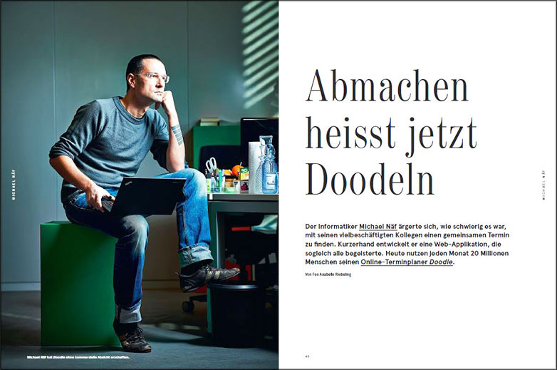 Enlarged view: Michael Näf (Photo: double-page spread from the book "Zürcher Pioniergeist")