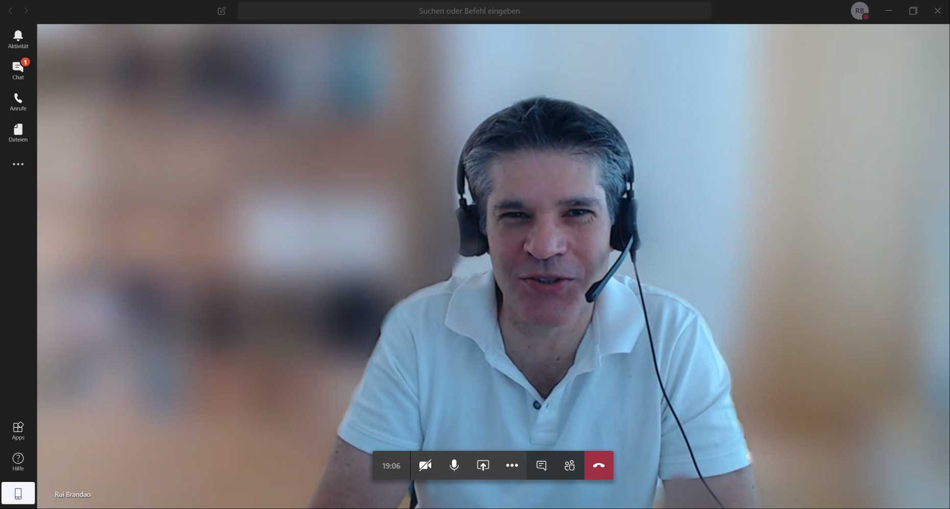 An interview with IT Services Director Rui Brandao over the Teams platform (photograph: Screenshot)