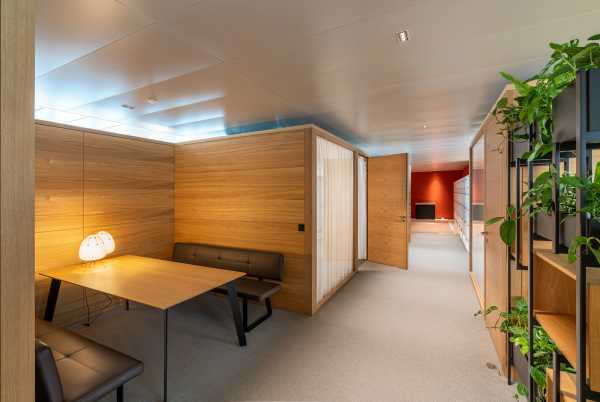 Multi-space office premises have differently designed areas that employees can use depending on their requirements.