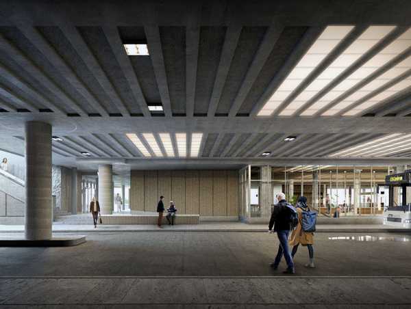 The underpass under the Polyterrasse will be more accessible and free-flowing. The cafeteria and main building will now be directly linked. (Graphic: MM Krucker Ghisleni)