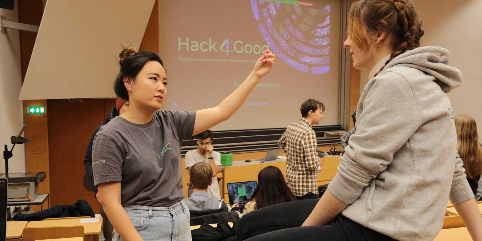Two participants of the event Hack4Good