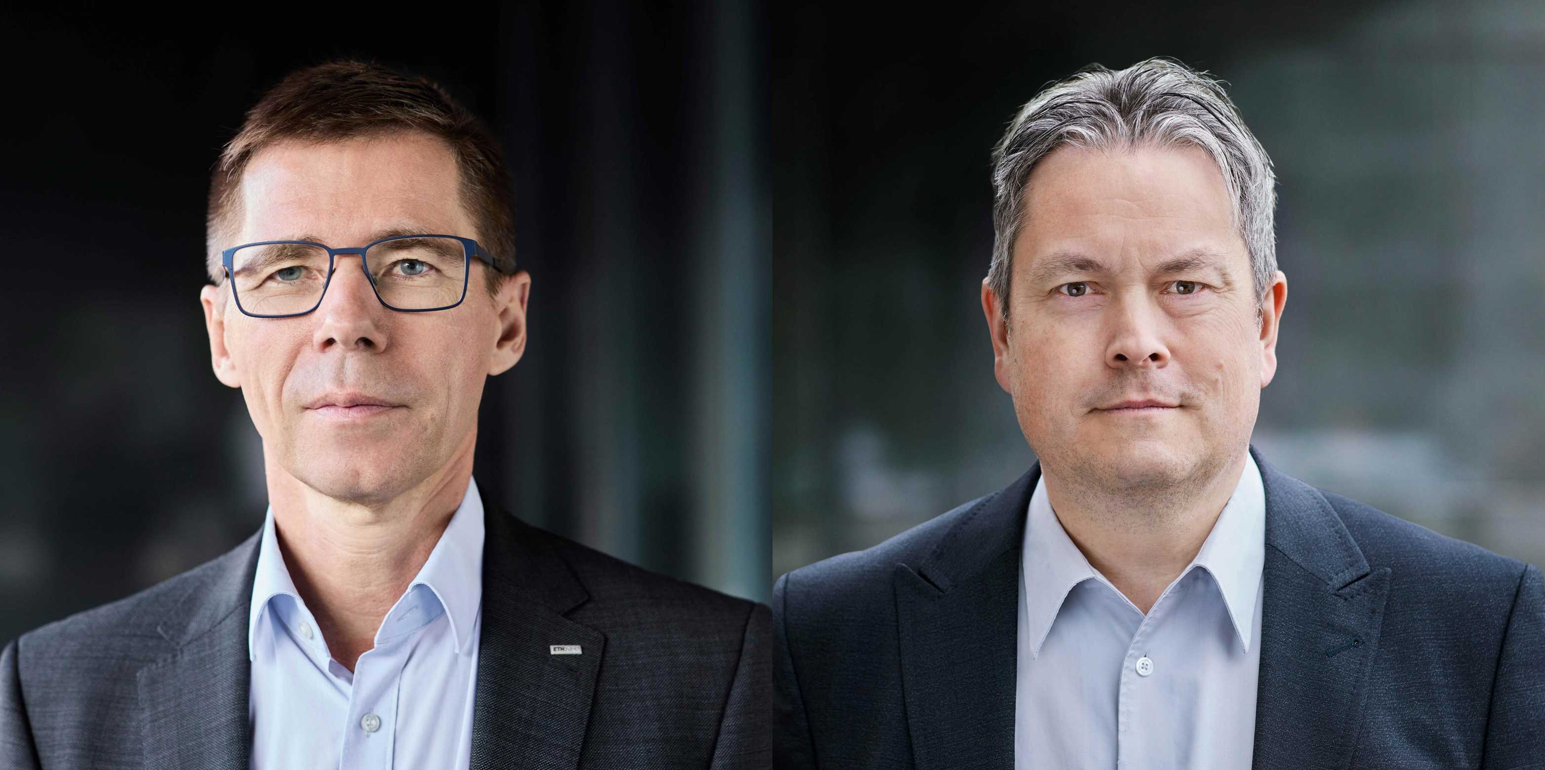 Portraits of ETH-President Joël Mesot and Stefan Spiegel, Vicepresident for Finances and Controlling