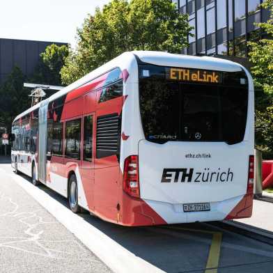 red and whit eLink bus