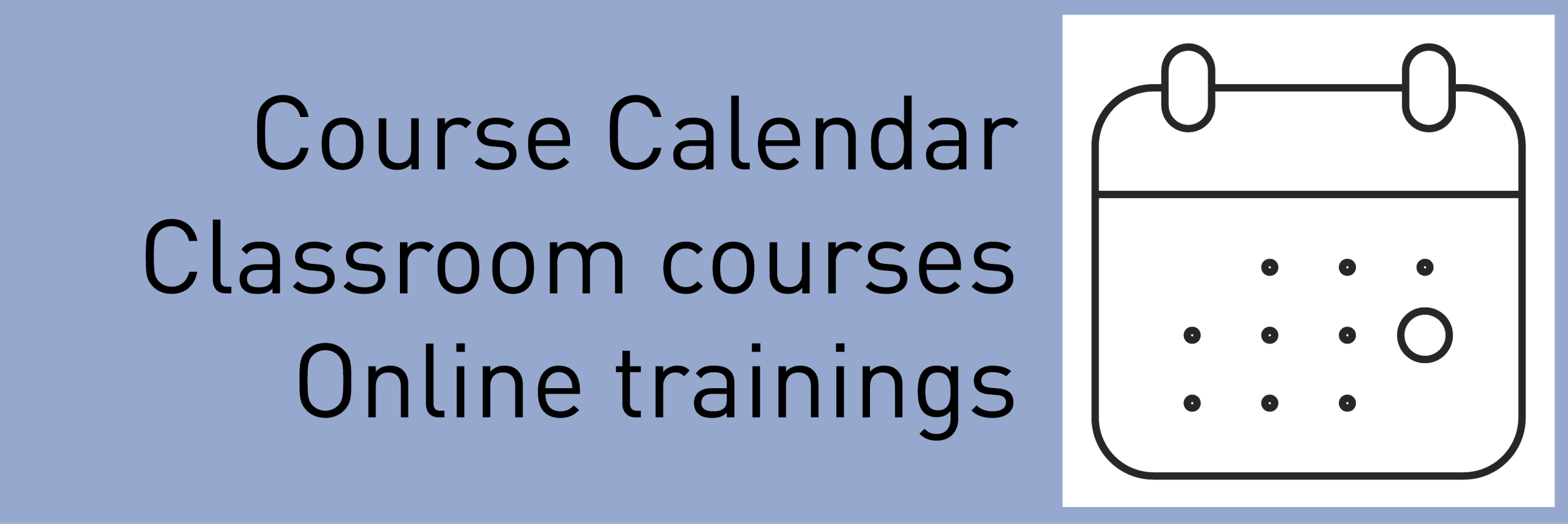 subpage with the course calender