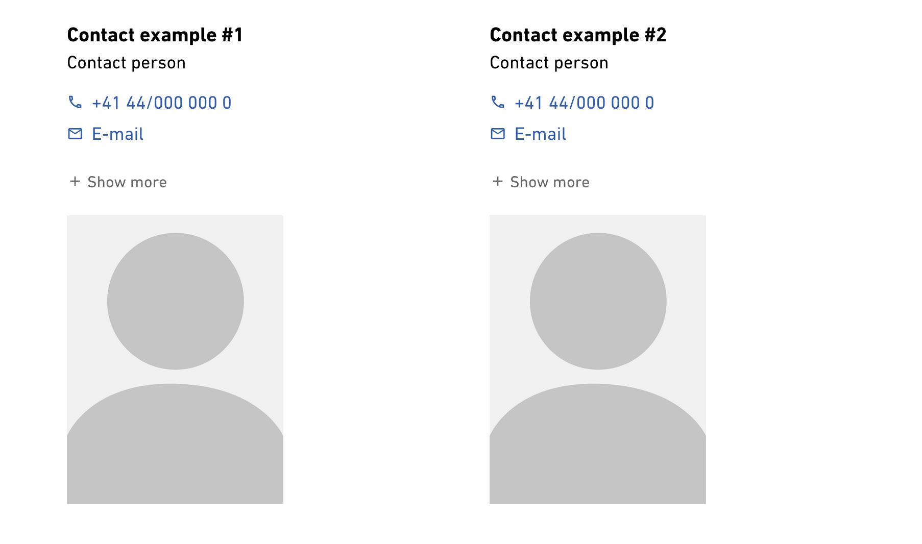 Figure 2. Contact boxes in 2-column container display