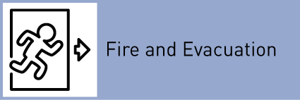 information on how to react in case of fire and evacuation